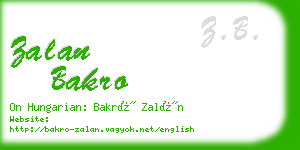 zalan bakro business card